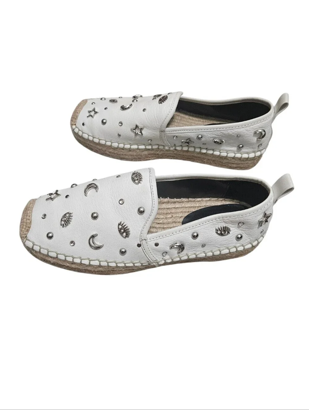 Rebecca Minkoff Stud Espadrilles Leather White
